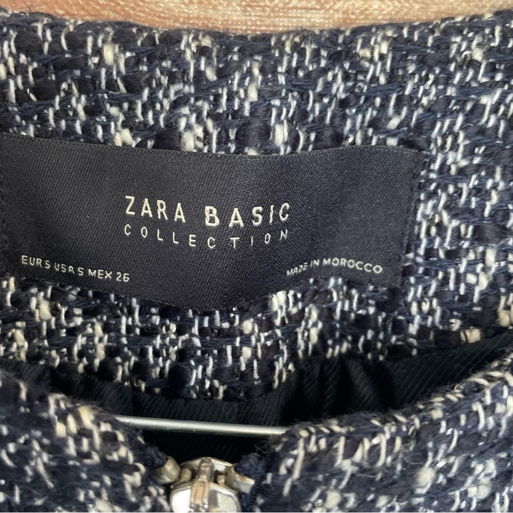 Zara Textured Weave Frock Coat With Zipper Size S - Picture 13 of 16